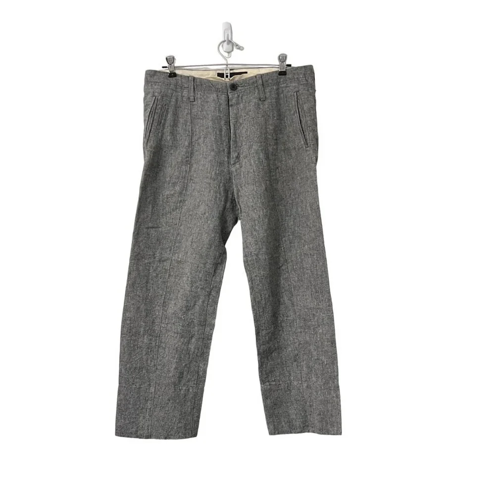 KZO Mens Gray Linen Straight Leg Made In Japan Modern Pants Size 32